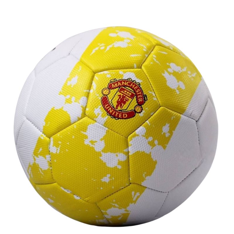 man-utd-yellow-soccerball توپ فوتبال طرح منچستر یونایتد